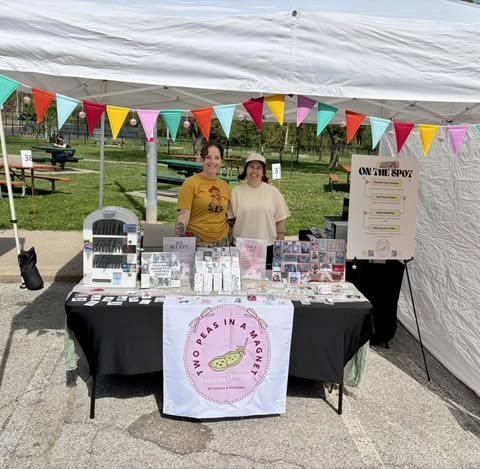 Magnet booth setup at a craft show by Shawna