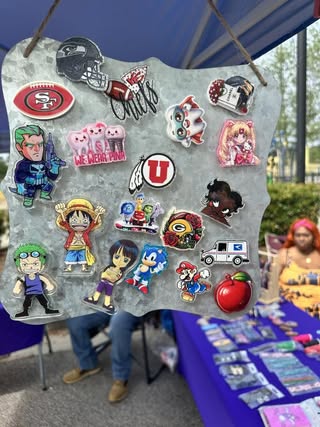 Photo magnet booth setup by Janice